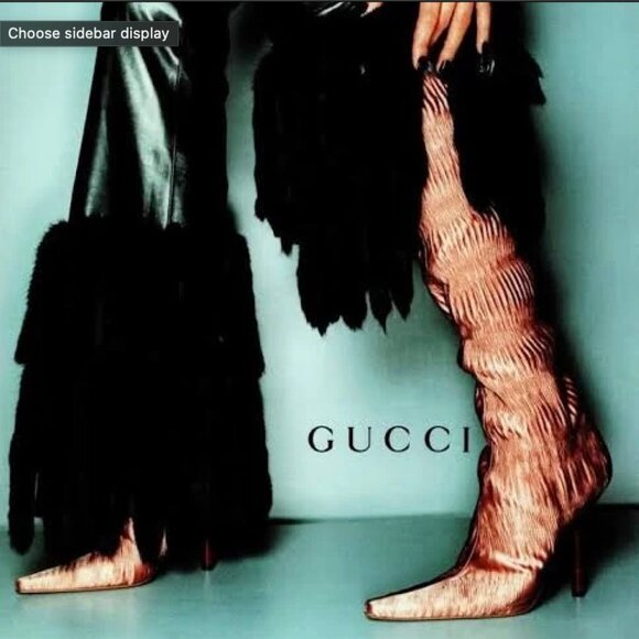 Vintage Gucci A/W 1999 Pink Silk Pleated Thigh High boots (38) - Picture 6 of 6